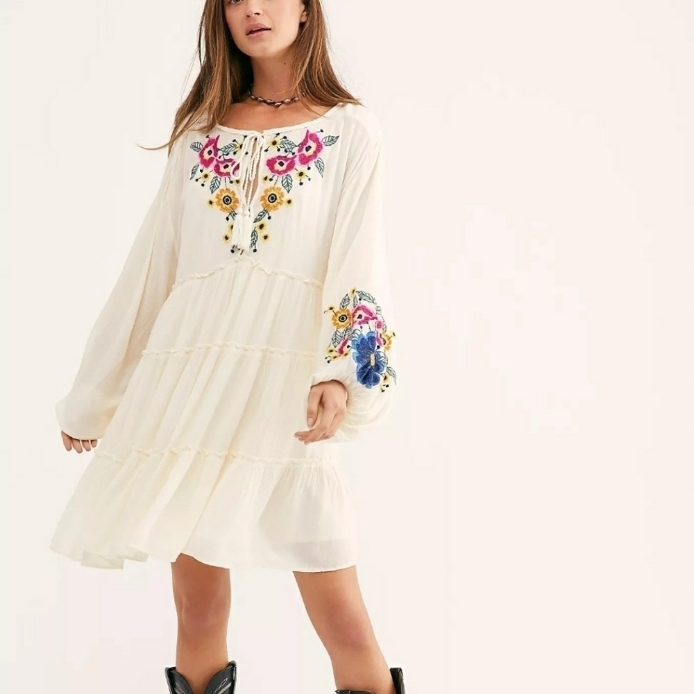 FREE PEOPLE Boho Embroidered Dress - Picture 4 of 8